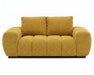 Causeuse OLIVIA 2 places jaune en tissu polyester, vue de face