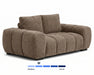 Causeuse OLIVIA taupe, vue d'angle sur canapé complet