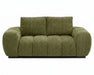 Causeuse OLIVIA 2 places vert en tissu polyester, vue de face