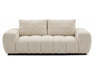 Divan OLIVIA 3 places beige crème en tissu polyester, vue de face
