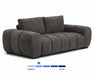 Divan OLIVIA gris foncé, vue d'angle sur canapé complet