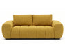 Divan OLIVIA 3 places jaune en tissu polyester, vue de face