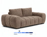 Divan OLIVIA taupe, vue d'angle sur canapé complet