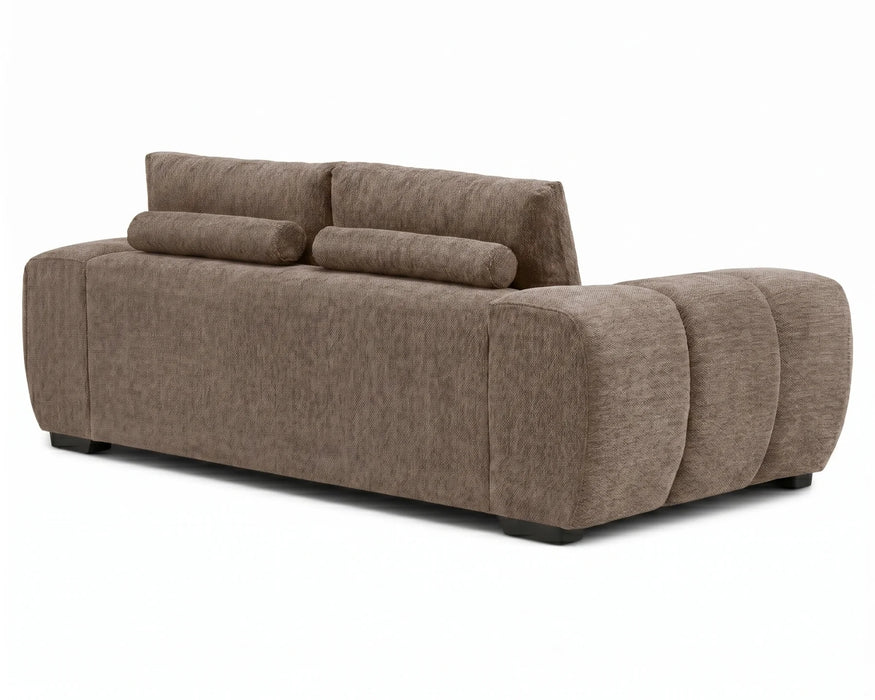 Divan OLIVIA taupe, vue de dos