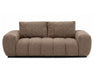 Divan OLIVIA 3 places taupe en tissu polyester, vue de face