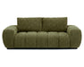 Divan OLIVIA 3 places vert en tissu polyester, vue de face