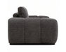 Divan OLIVIA gris foncé en tissu polyester, vue de côté