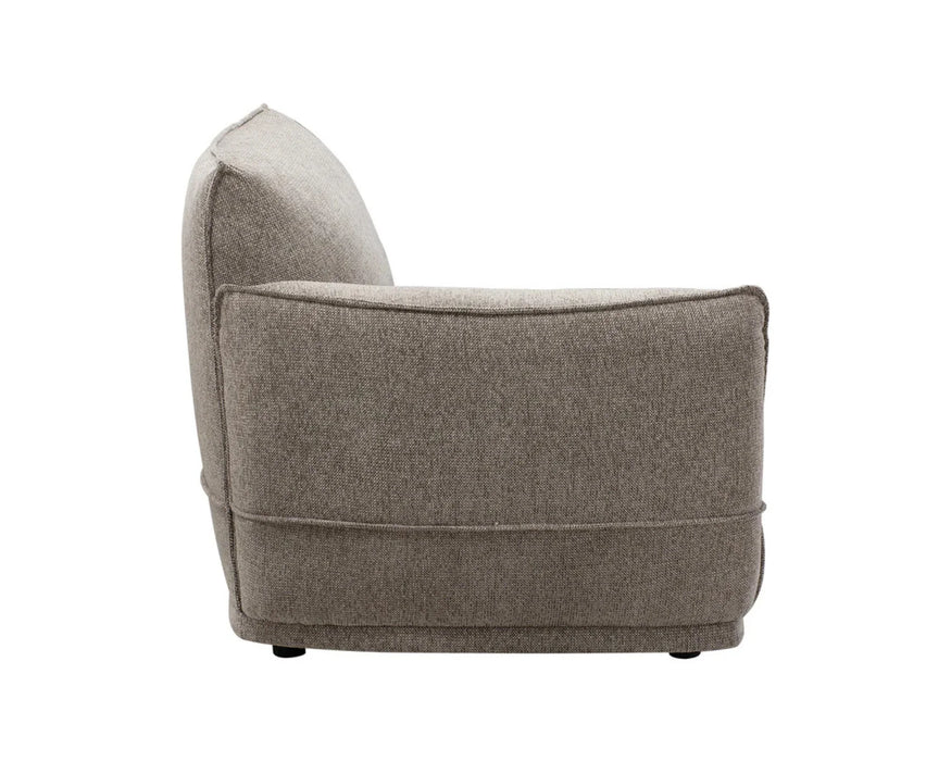 Module chaise gauche SCALA taupe - vue de côté