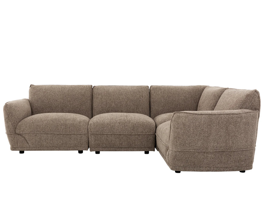 Sofa modulaire taupe 111 pouces 4 morceaux style contemporain