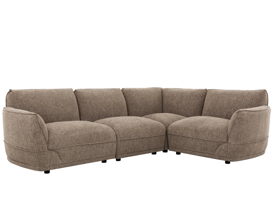 Sofa modulaire taupe 111 pouces 4 morceaux style contemporain