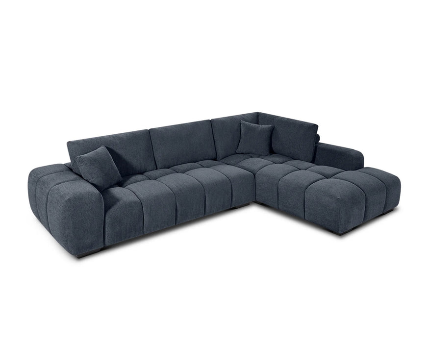 OLIVIA - 120" Navy Blue Sectional Sofa