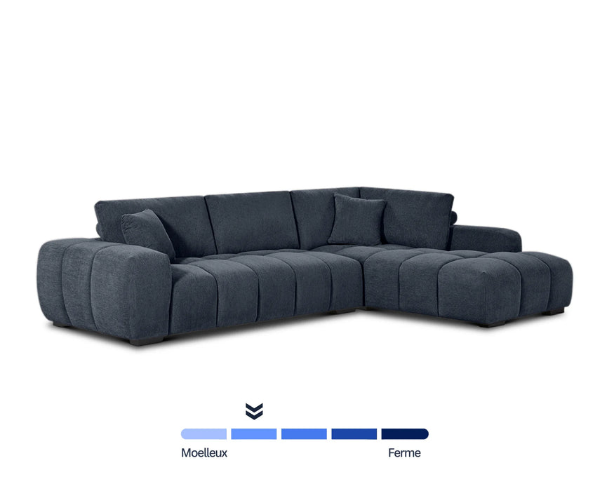 OLIVIA - 120" Navy Blue Sectional Sofa