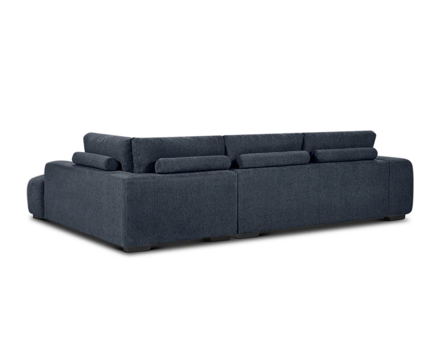 OLIVIA - 120" Navy Blue Sectional Sofa