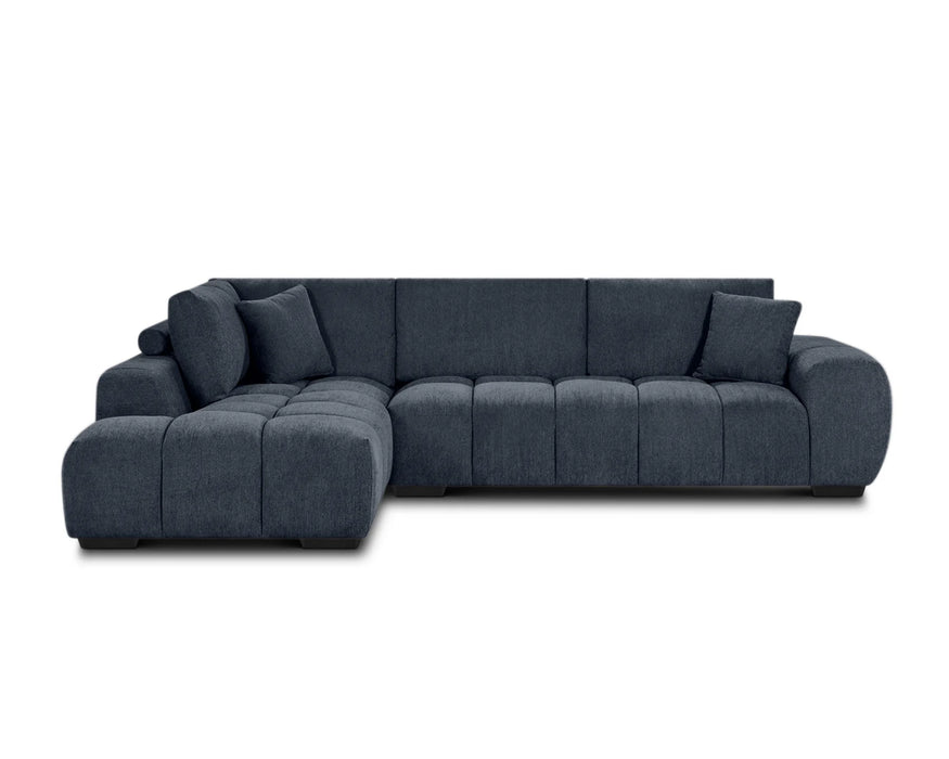 OLIVIA - 120" Navy Blue Sectional Sofa