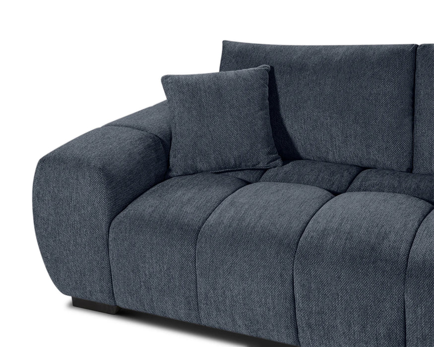 OLIVIA - 120" Navy Blue Sectional Sofa