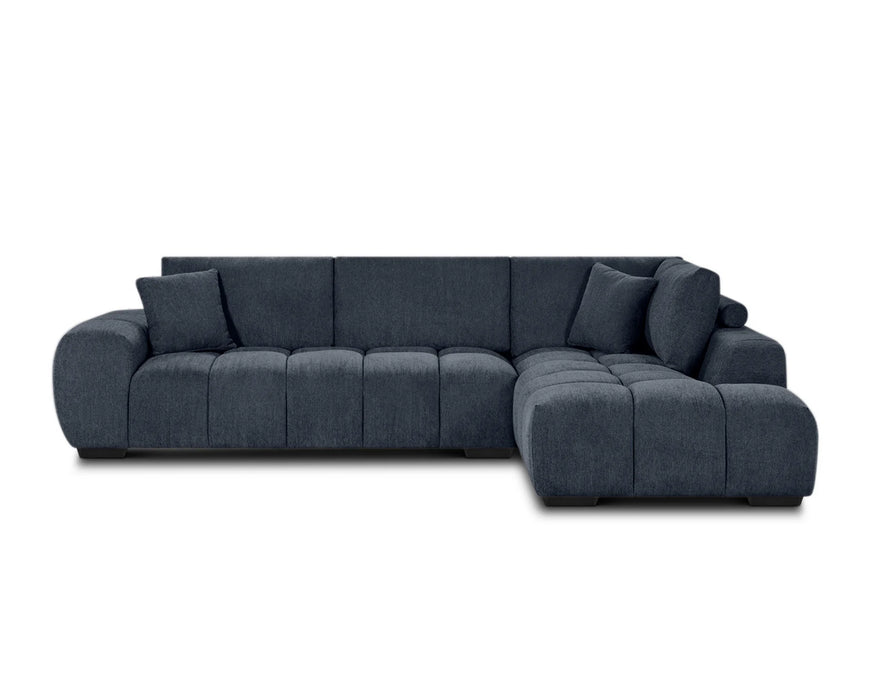 OLIVIA - 120" Navy Blue Sectional Sofa