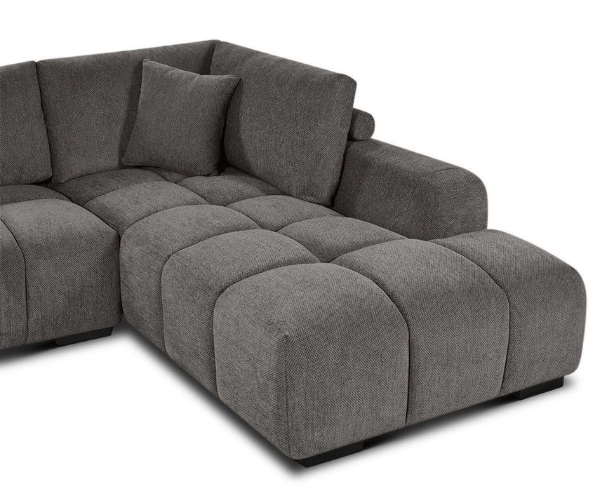 OLIVIA - Sofa sectionnel 120" gris foncé