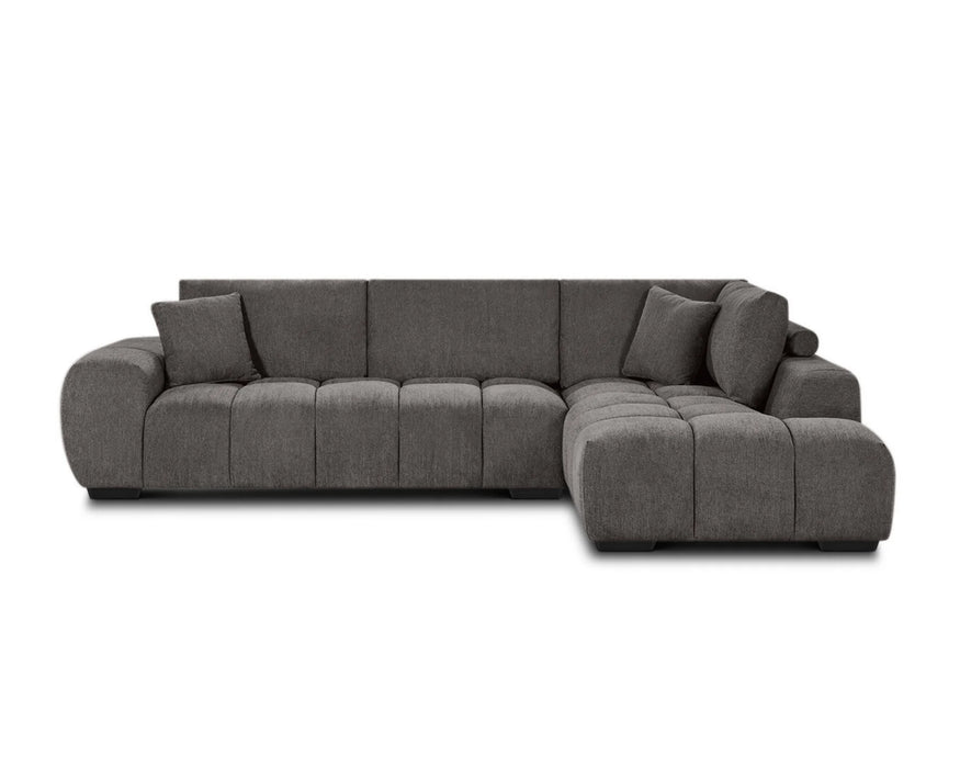 OLIVIA - Sofa sectionnel 120" gris foncé