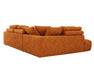 Sofa sectionnel orange moderne vue arrière