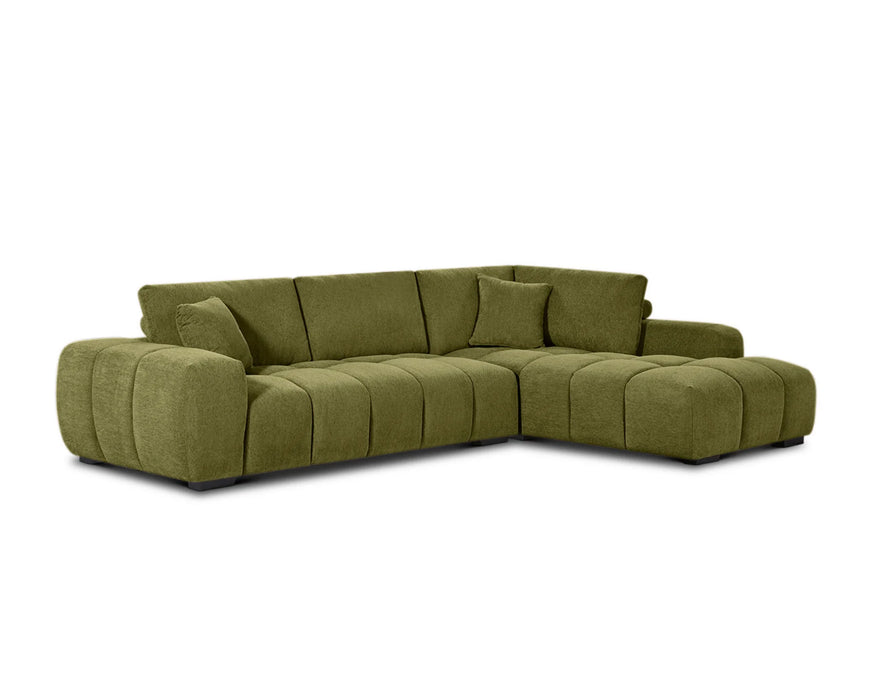 OLIVIA - Sofa sectionnel 120" vert forêt