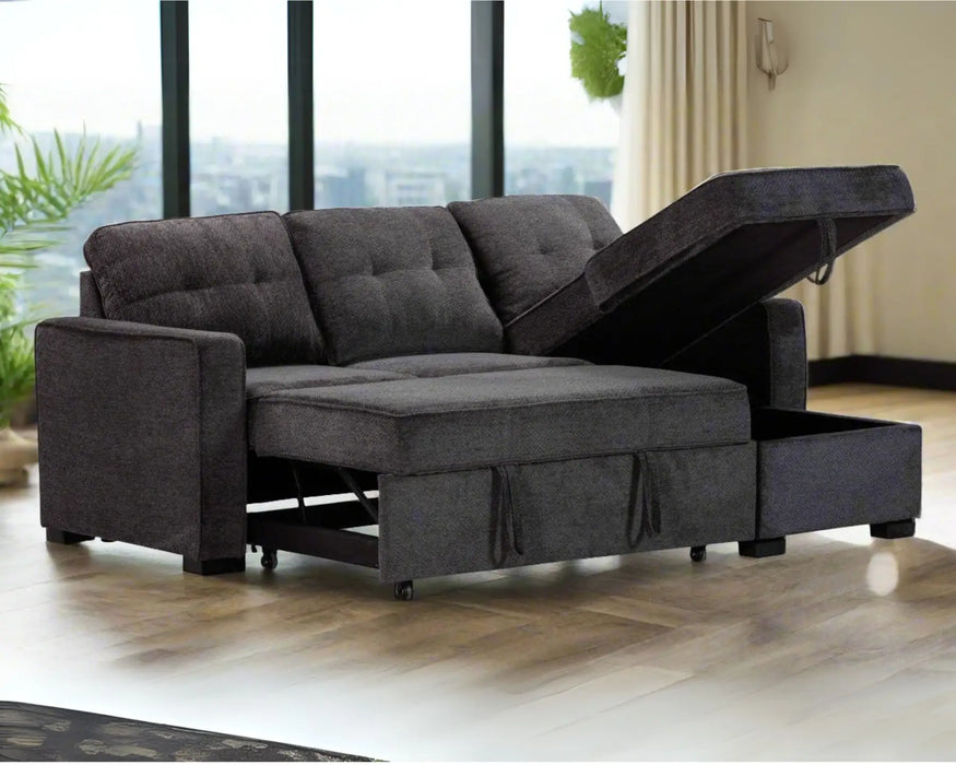 LUDO - Sofa-lit 87" réversible charcoal