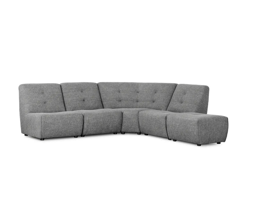 MITAN - Sofa modulaire gris 5 morceaux