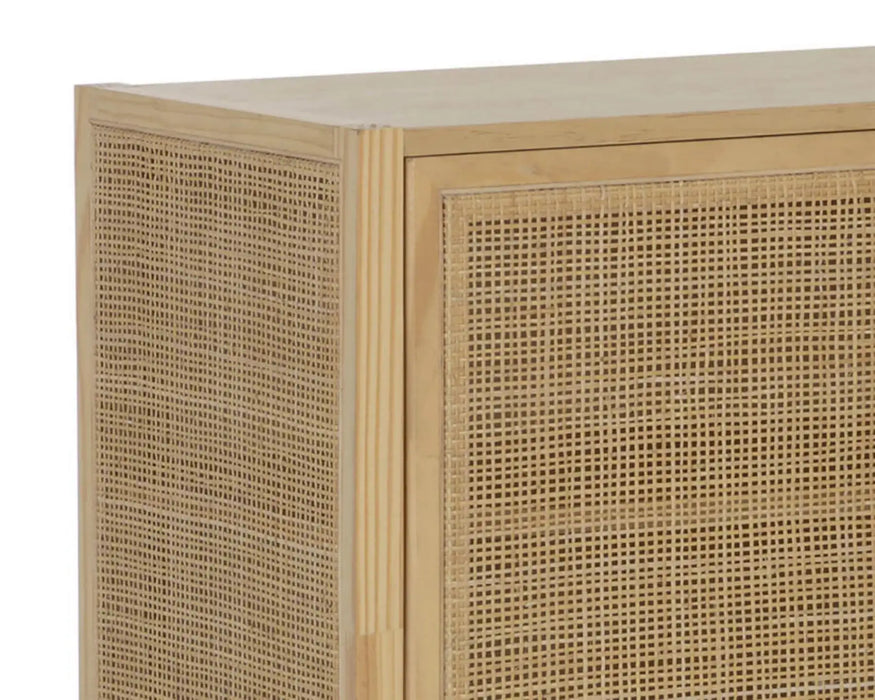 GEMINI - Buffet 47" en pin massif et rotin