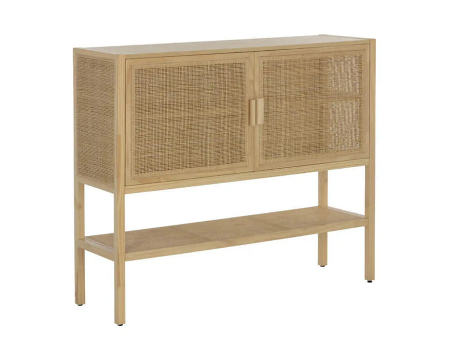 GEMINI - Buffet 47" en pin massif et rotin