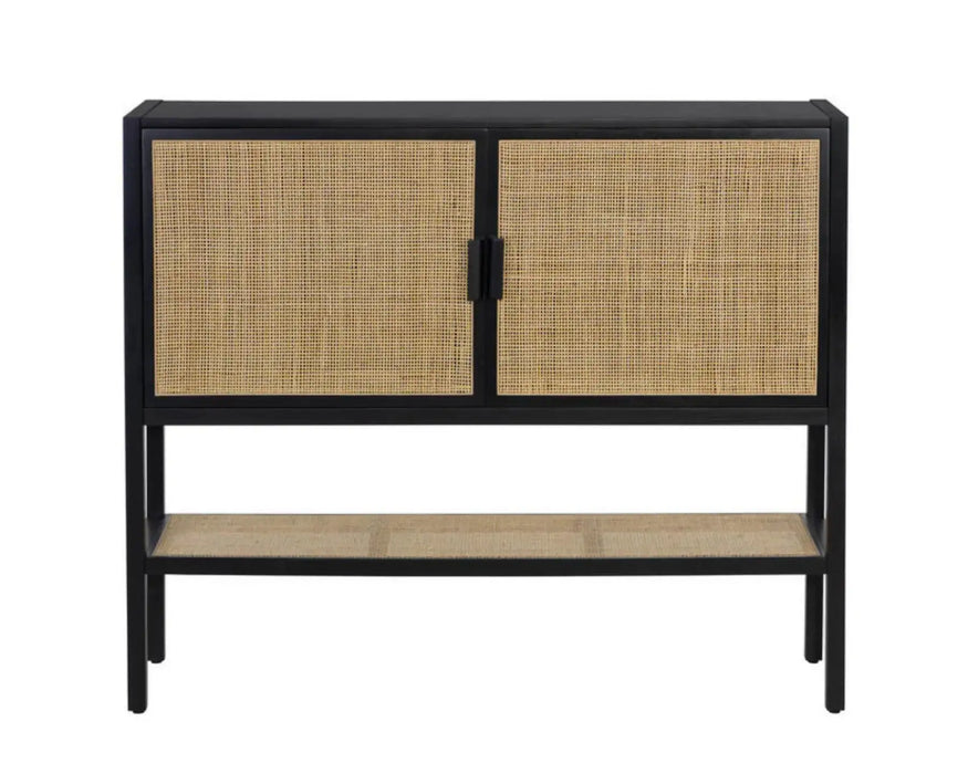 GEMINI - Buffet 47" en pin massif et rotin