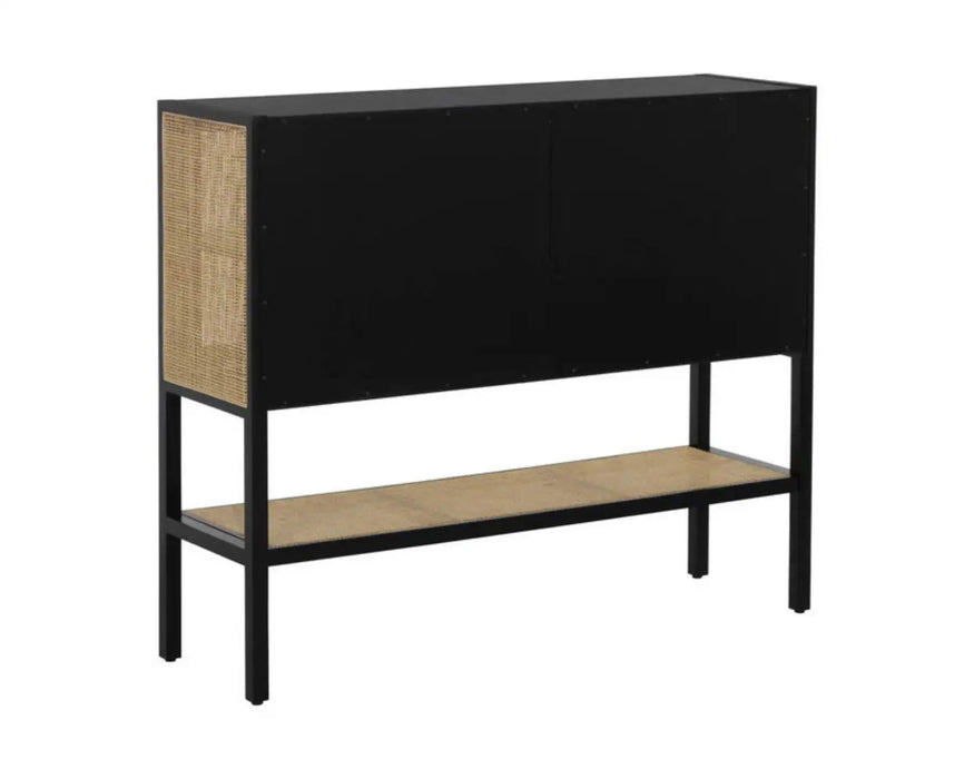 GEMINI - Buffet 47" en pin massif et rotin