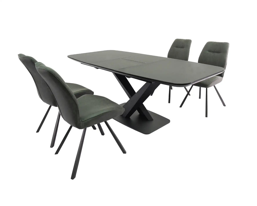 NOVA - Table à manger extensible 83" noir moderne