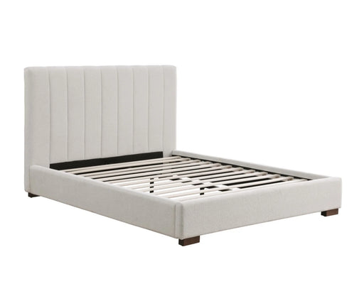 Base de lit VALERIE beige ivoire vue en angle — Nuasis