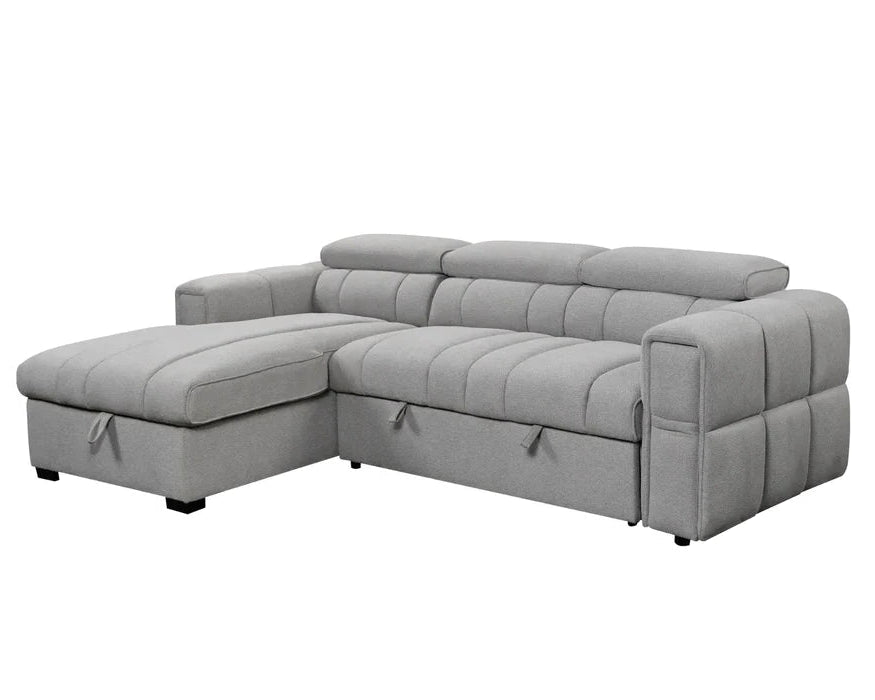 VICTOR - Sofa lit 99" avec rangement gris clair