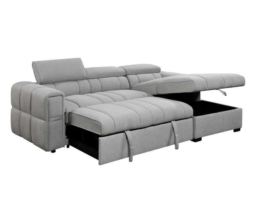 VICTOR - Sofa lit 99" avec rangement gris clair