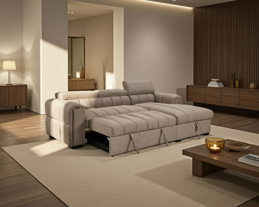 VICTOR - Sofa lit 99" avec rangement taupe
