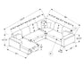 Dimensions du divan lit sectionnel WALLY 124 pouces