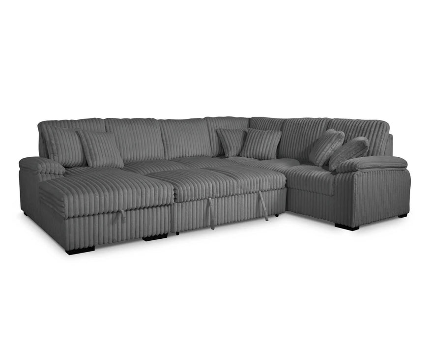Sectionnel WALLY avec fonction lit ouverte, gris foncé